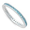 New Eternity Blue Simulated Sapphire Ring New .925 Sterling Silver