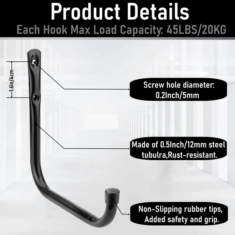 Vahodegn 20Pcs Heavy Duty Garage Storage Hooks, 6.7 Inches Garage