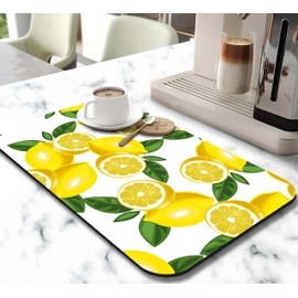 Dish Drying Mat for Kitchen Counter 20x12in Washable Quick Dish Drying Pad Rubber Backed Absorbent Draining Mat Fit Kitchen Counter,Bar,Under Sink,Dishes,Utensils,Dish Rack