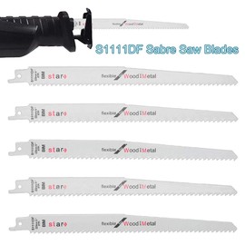 Maso 5 x Reciprocating Saw Blades for Wood, Metal and Demolition Saws Fits Bosch Dewalt Makita S111DF 225mm Long High Carbon Steel HCS