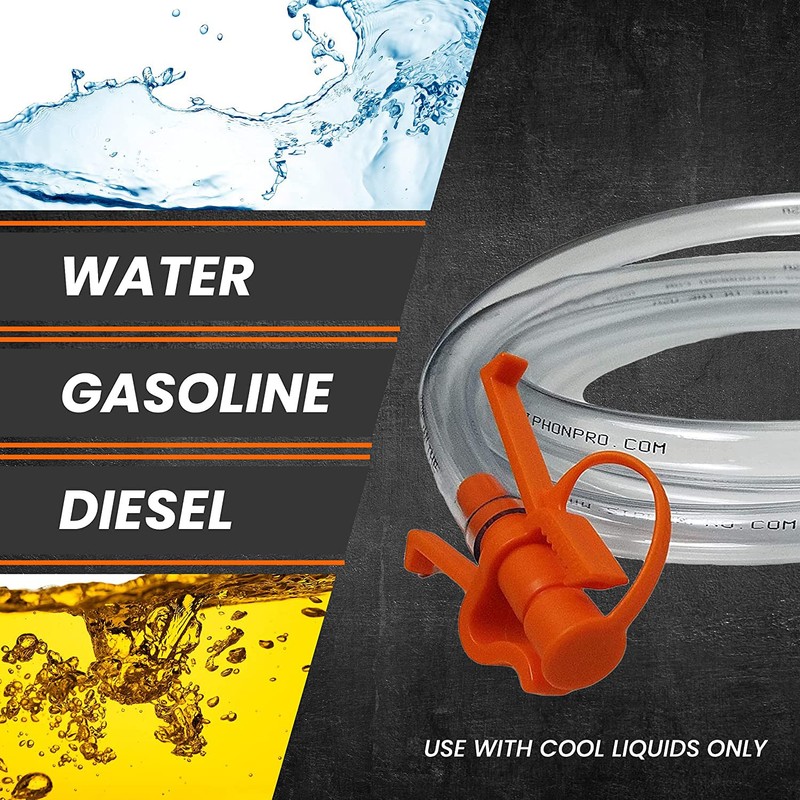GasTapper Deluxe Siphon Pump for Gas, Diesel & Water -