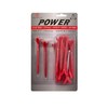 Zero Friction Power 3 Golf Tees, Red, Pack of 20