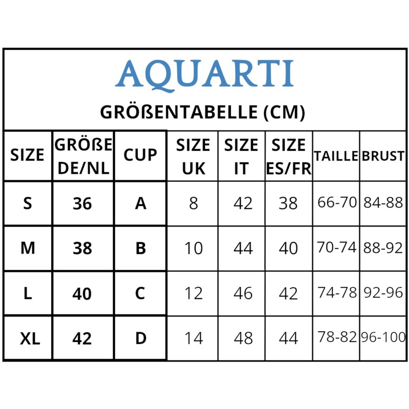 Aquarti Women's Bikini Top, Design 041 - To Tie /