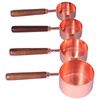 4Pcs Measuring Cups and Spoons Set with Copper Plated Handle