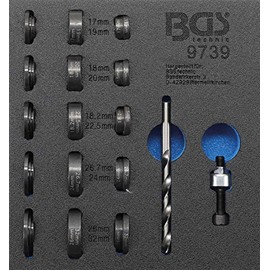 BGS 9739 Workshop Trolley Insert 1/6: Hole Punch Set for Parking Sensors Diameter 17 - 32 mm