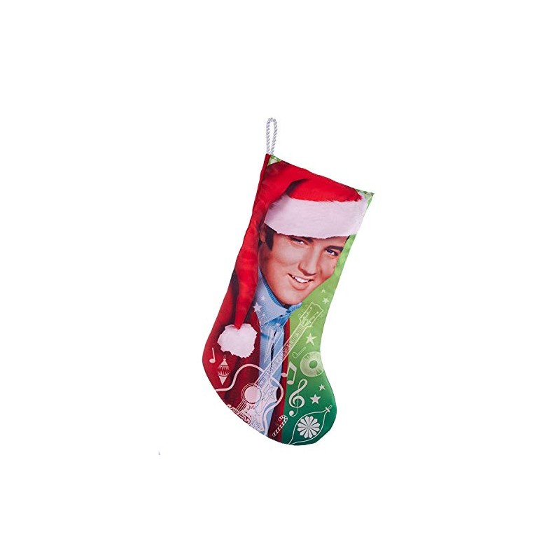 Kurt Adler Elvis Presley with Santa Hat 19" Stocking