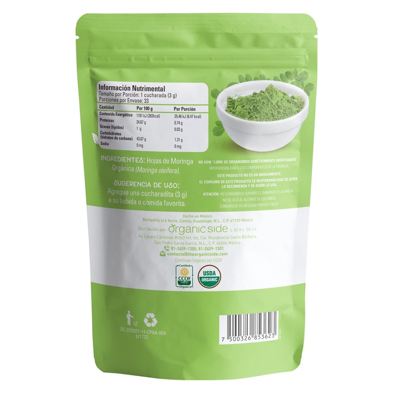 MORINGA ORGANICA EN POLVO 100 G