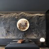 Aeyee Modern Moon Wall Sconce Lighting, Dimmable Nightlight with Remote
