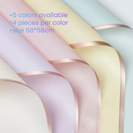 Flower Bouquet Wrapping Paper 20 Sheets Flower Wrap Paper for Bouquets Floral Wrapping Paper for Wedding Birthdays Packaging