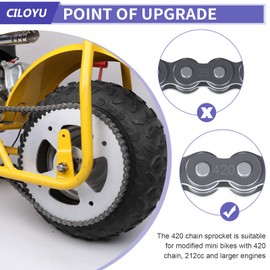 CILOYU High Torque 420 Sprocket 60 Tooth 37mm Bore Replacement for Mini Bike Coleman CT100U CC100X Baja Doodle Bug DB30 Motovox MBX10 MBX11 RB100 B100 Monster Mega Moto MMB80 105cc Accessories Parts