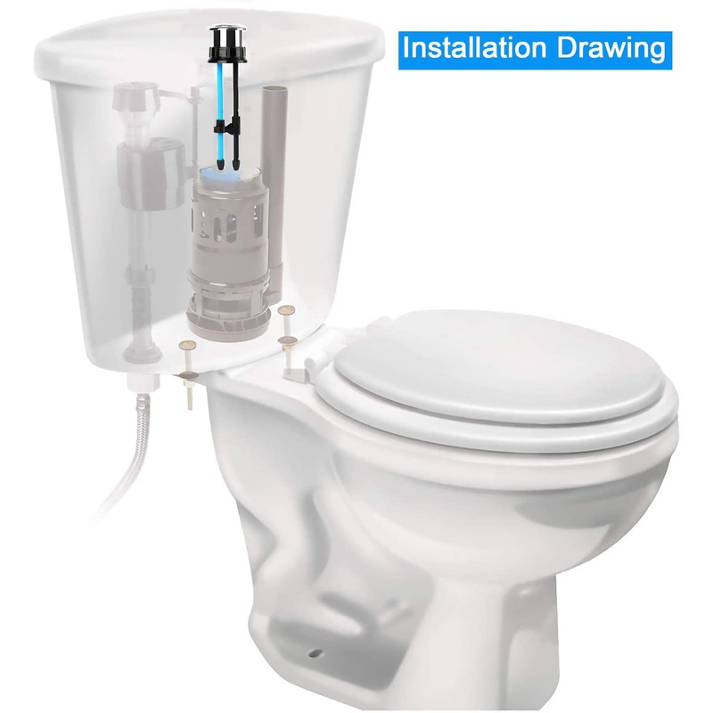 Teaayako Toilet Push Button 38mm Thread Diameter Dual Push Flushing