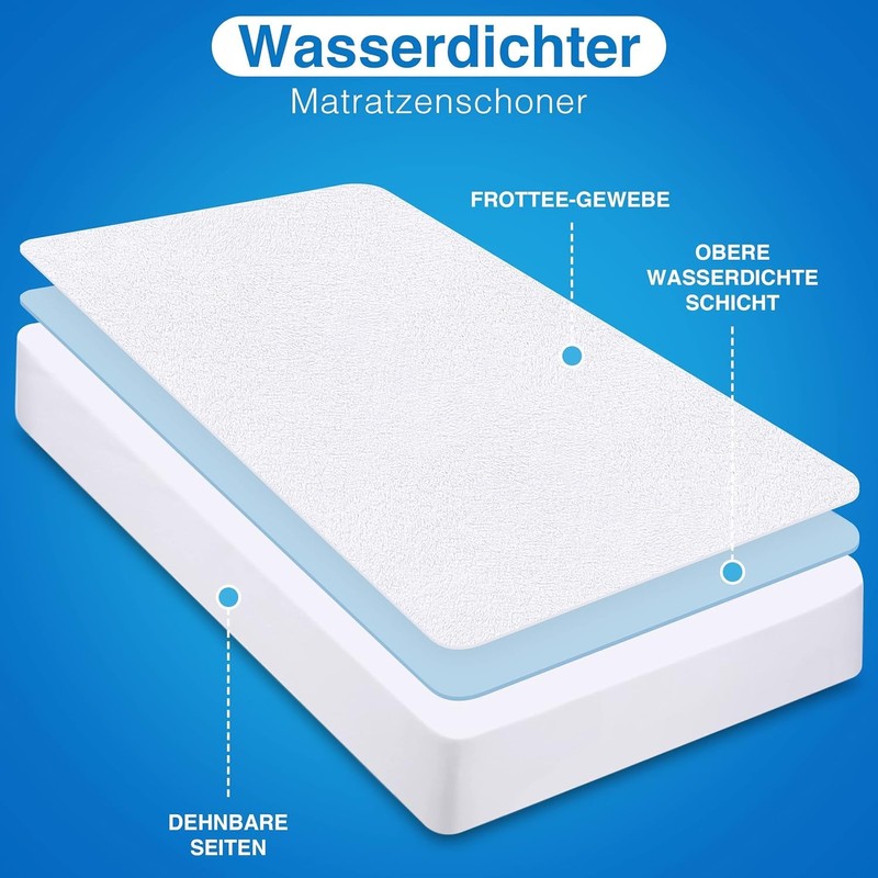 Utopia Bedding Waterproof Terry Mattress Protector 140 x 190 x