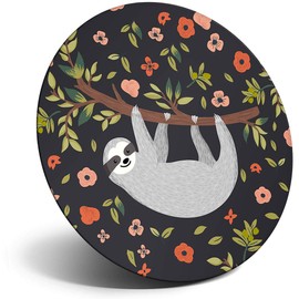 Destination Vinyl ltd Magnet for Refrigerator, Fridge - Cute Lazy Sloth Flowers Floral Girls for Office, Cabinet and Whiteboard, Magnetic Stickers, 8411