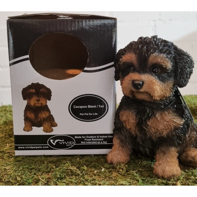 Pet Pals Black and Tan Cavapoo | Resin Home or