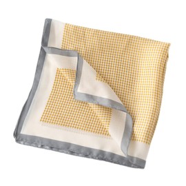 GIMIRO Women's 70 x 70 cm Scarf Simulated Silk Flowers Scarf Tie Houndstooth Bandana, A02 Houndstooth Ginger