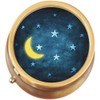 Moon and Stars Brass Round Pill Box