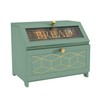 HOLTICO Double Layer Bread Box with Golden Trim for Kitchen