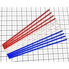 12 Pcs 1/4" Diameter x 12” Inch Long Red White and Blue Acrylic Colored Plexiglass Plastic Rod - 4 pcs Each Color - .25"