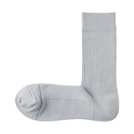 Muji Men's Socks, Right Angle, Smooth Cotton Socks, light silver grey, 25.0-27.0 cm