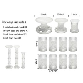 Lixusia Combat Risers for Flying Miniatures, DND TRPG Terrain Flight Stands, Raised Platforms, 8 Adjustable Tiers with 3 Stands and Bases, (Crystal white)