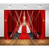 Loccor 7x5ft Fabric Red Curtain Backdrop Red Carpet Awards Background
