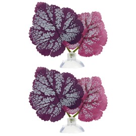 PATKAW Betta Fish Leaf Hammock Pad, 2 Pcs Purple Aquarium Resting Leaf Fish Tank Breeding Leaf with Suction Cup Fish Tank Plants Accessories for Resting, Playing
