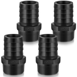 Innconee 4 Pieces Pool PVC Fittings 1-1/2" Adapter Barbed Hose Fittings Barbed x NPT Male for Industrial Tube Potable Water Garden Kitchen Hose Swimming Pool Pump