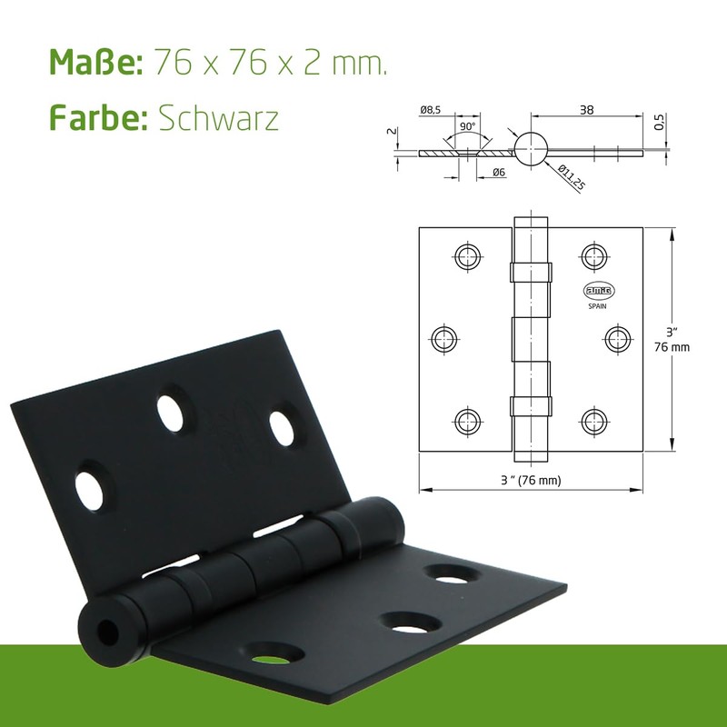 Amig - Pack of 2 Removable Hinges | 3" x