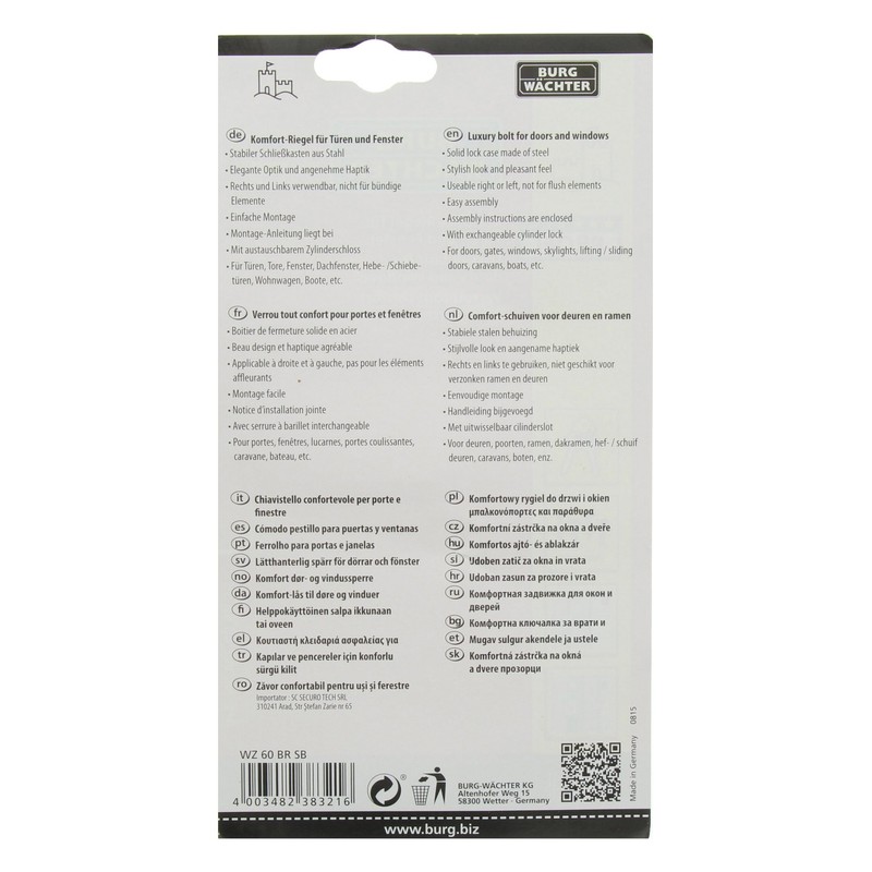 Burg-Wächter Window Protection, Brown, Small