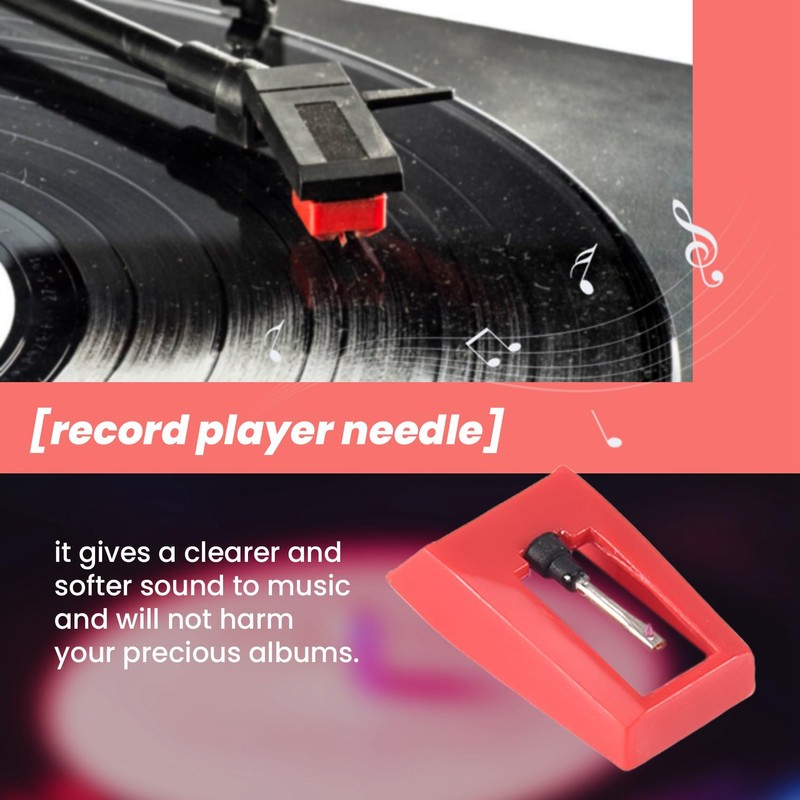 NIZEAMI 4 Pcs Record Player Needles, Universal Replacement Stylus Needles