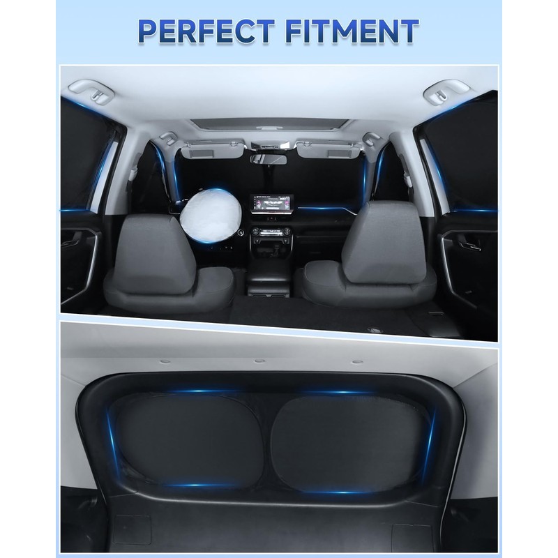 8PCS Window Shades for Toyota RAV4(2019-2024) Accessories – Full Coverage