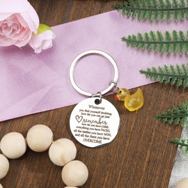 MUCOOS Inspirational Keychain,Motivational Keychain with Cute Duck Charm,Positive Gift for Women