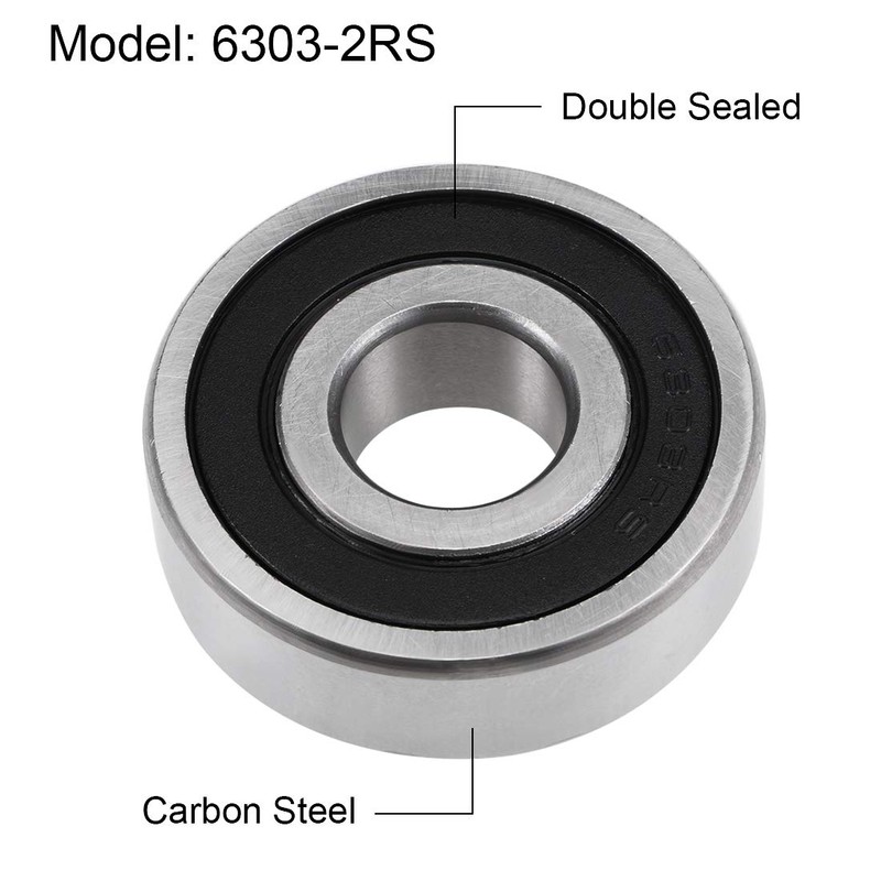 sourcing map 6303-2RS Deep Groove Ball Bearings Z2 17mm X