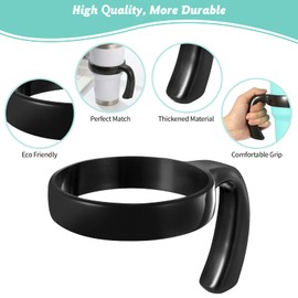 Tumbler Handle for YETI 30oz (2 Pack) - Anti Slip Plastic Tumbler Handle Cup Holder Compatible with Trail,Ozark,Beast and More Tumbler Mugs(Black)