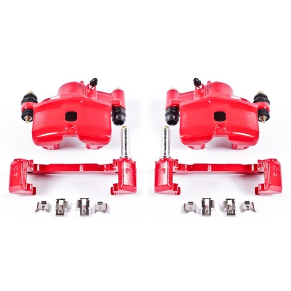 Power Stop Front S1379 Pair of High-Temp Red Powder Coated Calipers