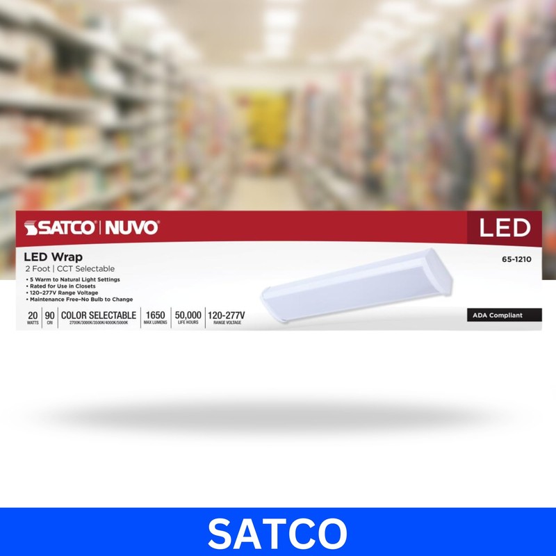Satco 65-1210 2FT LED Ceiling Wrap Light, 20W, CCT Selectable