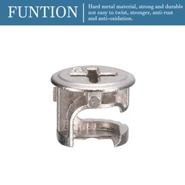 QUARKZMAN 13 mm Furniture Cam Lock x 20 Pieces Furniture Cam Lock Groove Connector Fittings for Drawers Chest of Drawers Furniture [Silver Tone]