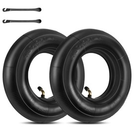Riisoyu Pack of 2 4.10/3.50-4 Inch Inner Tube Tyres, Wheelbarrow Hose with Curved Valve Stem, TR87 Wheelbarrow Hose, Inner Tube for Lawn Mowers, Wheelbarrows, Garden Trailers, Go Karts