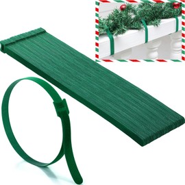 Zhengmy 100 Pcs Christmas Garland Ties 20 Inch Adjustable Holiday Garland Twist Ties for Banister Reusable Garden Plant Cable Straps for Christmas Tree Xmas Wreath Stairways Railings Decoration, Green