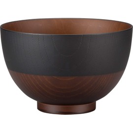 Canoe 73956 Rice Bowl, Lacquer, Black, Diameter 5.8 x 3.7 inches (14.8 x 9.5 cm), Traditional Japanese Color, Kyo-type Nuri Rice Bowl