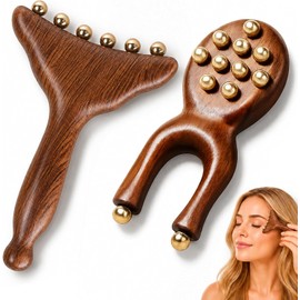 Gua Sha Facial Tool, Compact Lightweight Accessory for Travel and Daily Use - 2Pcs Sandalwood Lymphatic Drainage Y