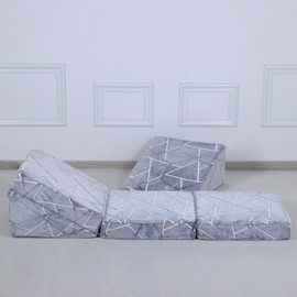 AFBKSS&BB Kids Chair, Kids Sofa Bed, Children Flip Out Play Mattress Couch, Baby Game Pad, Garden Playing Sofa (Gray)