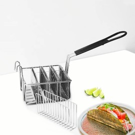 Taco Fryer Kitchen Cooking Tool 4 Shells/6 Shells with Grip Handle, 4 Grid U Shape