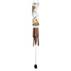 Distressed White Pelican on a Perch Windchime, Wooden Chimes, Outdoor