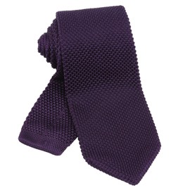 Alizeal Mens Vintage Multi-colored Casual Knitted Neckties, Dark Purple