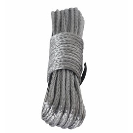 Synthetic Winch Line Cable 1/4 x 48 Inch (5 mm x 15 m) 7700 lbs Cable Winch ATV UTV Quad Dyneema SK78 Plastic 4 x 4 Offroad WI