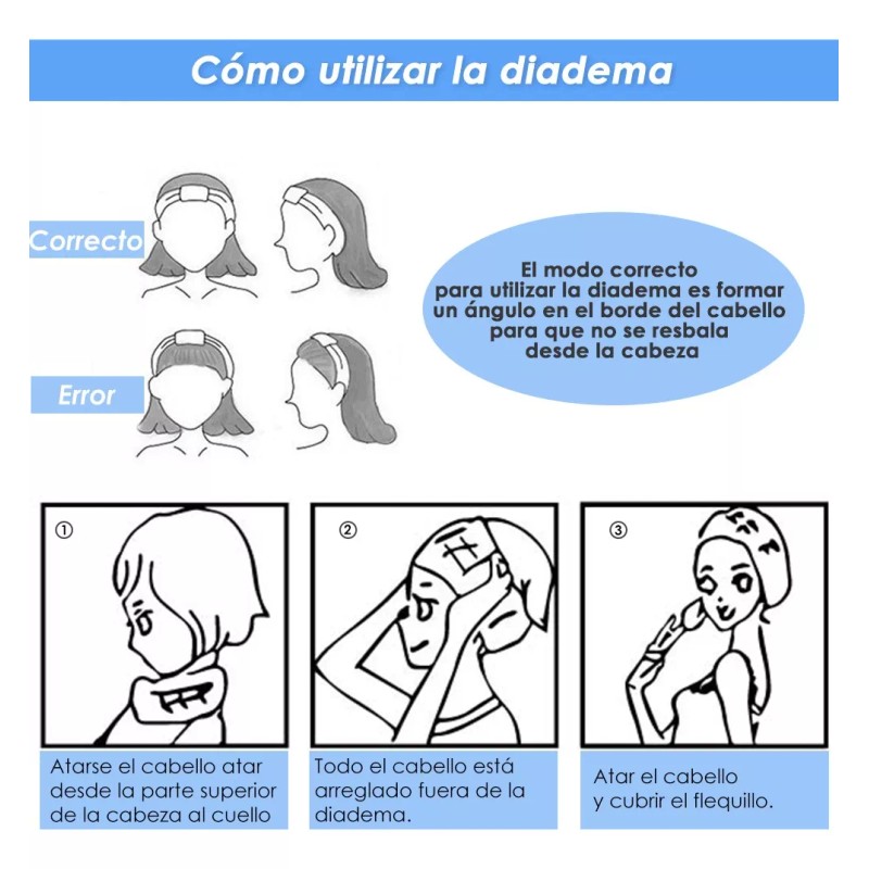 AutoWT Diademas Para Maquillaje Spa Limpieza Facial Lavable 6 Pza
