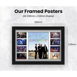 Coldplay Signed Poster Print - Limited Edition Autograph Fan Gift – Collectible Memorabilia Merchandise (Framed A4 (30x21cm))