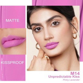 Oulac Matte Liquid Pinky Purple Lipstick for Women, Light Pink Lipstick Long