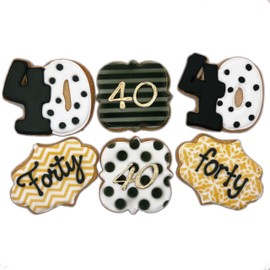 Custom Age Birthday Cookies- Set of 6 Crunchy Shortbread Cookies Individually Wrapped by BakersDozenToGo